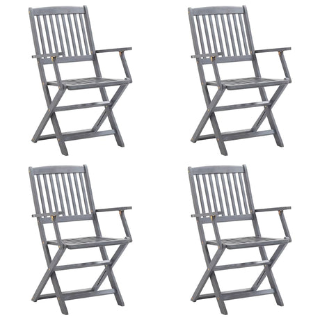 Vidaxl tuinstoelen 4 st inklapbaar met kussens massief acaciahout
