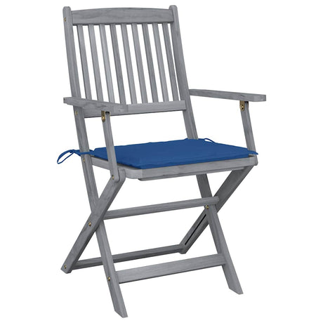 Vidaxl tuinstoelen 4 st inklapbaar met kussens massief acaciahout
