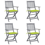 Vidaxl tuinstoelen 4 st inklapbaar met kussens massief acaciahout
