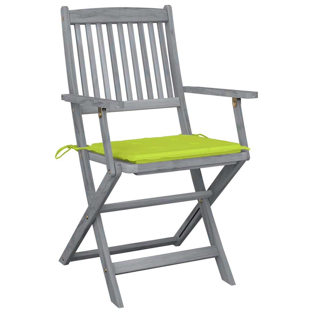 Vidaxl tuinstoelen 4 st inklapbaar met kussens massief acaciahout