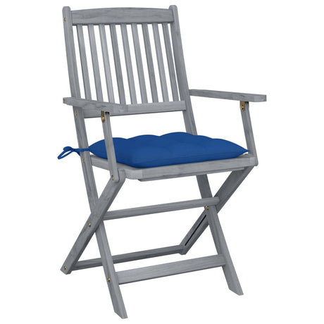 Vidaxl tuinstoelen 4 st inklapbaar met kussens massief acaciahout