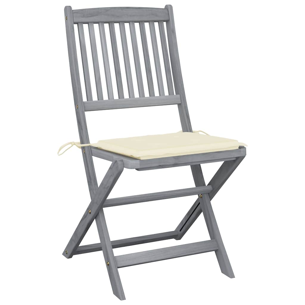 Vidaxl tuinstoelen 2 st inklapbaar met kussens massief acaciahout