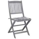 Vidaxl tuinstoelen 2 st inklapbaar met kussens massief acaciahout