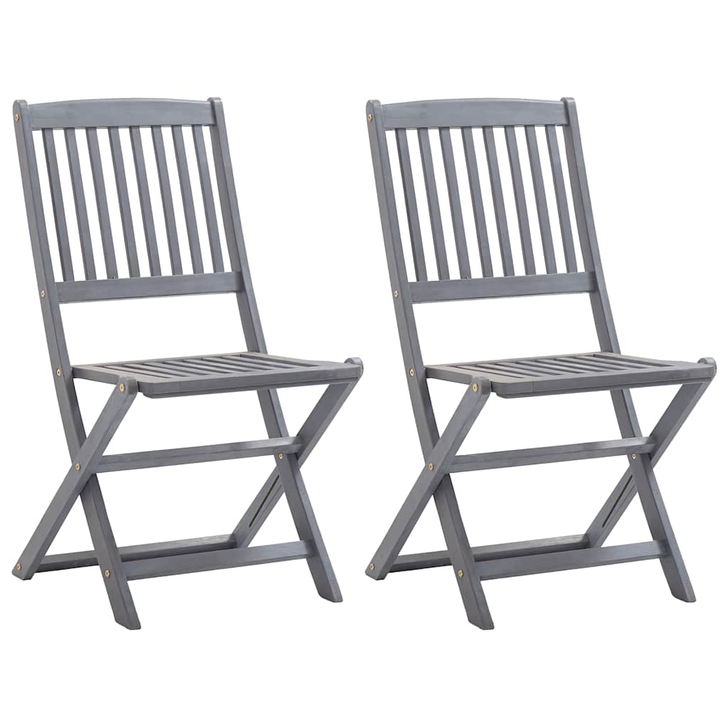 Vidaxl tuinstoelen 2 st inklapbaar met kussens massief acaciahout