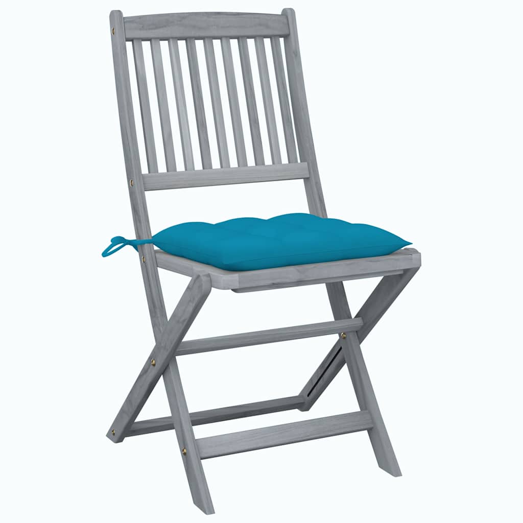 Vidaxl tuinstoelen 2 st inklapbaar met kussens massief acaciahout