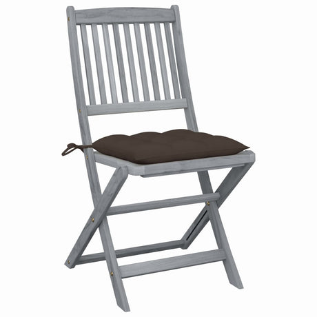Vidaxl tuinstoelen 2 st inklapbaar met kussens massief acaciahout