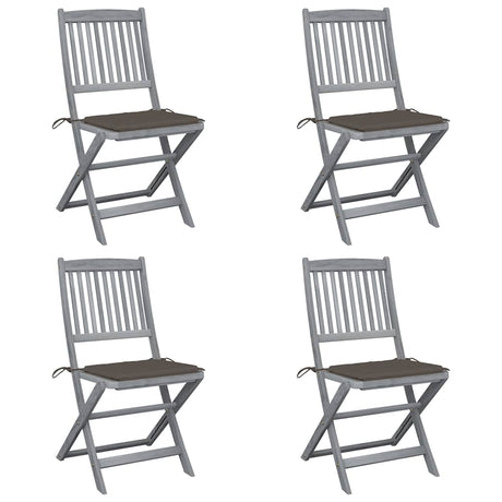 Vidaxl tuinstoelen 4 st inklapbaar met kussens massief acaciahout
