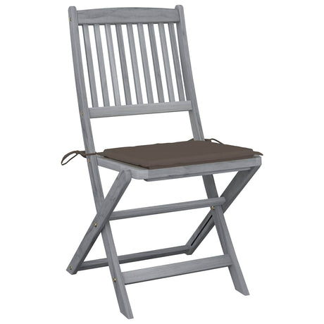 Vidaxl tuinstoelen 4 st inklapbaar met kussens massief acaciahout