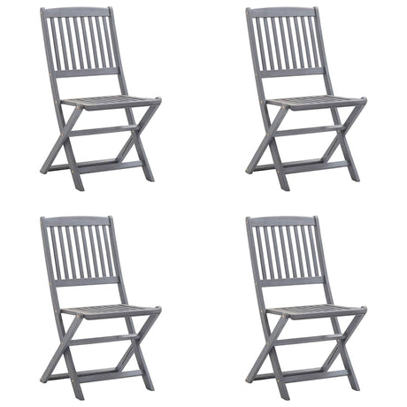 Vidaxl tuinstoelen 4 st inklapbaar met kussens massief acaciahout