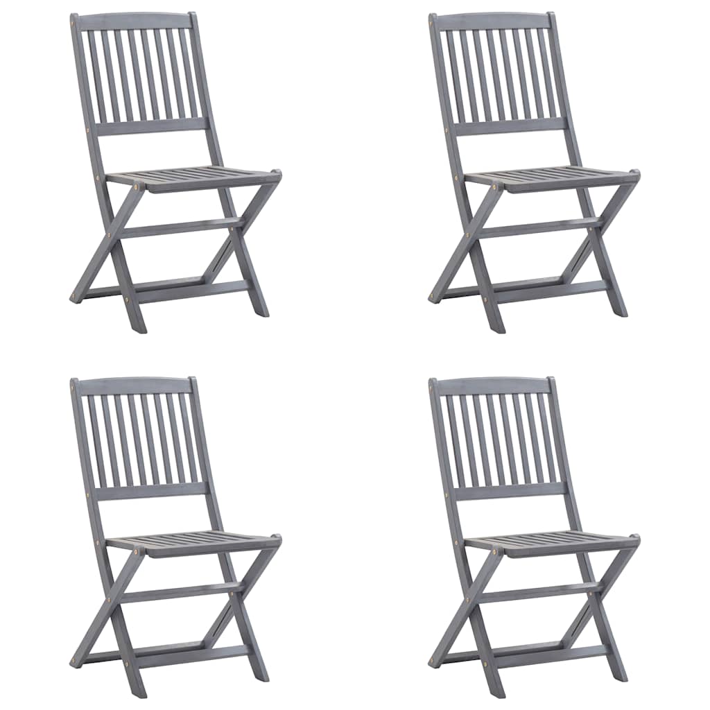 Vidaxl tuinstoelen 4 st inklapbaar met kussens massief acaciahout