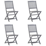 Vidaxl tuinstoelen 4 st inklapbaar met kussens massief acaciahout