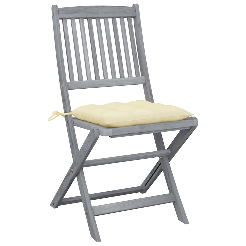 Vidaxl tuinstoelen 4 st inklapbaar met kussens massief acaciahout