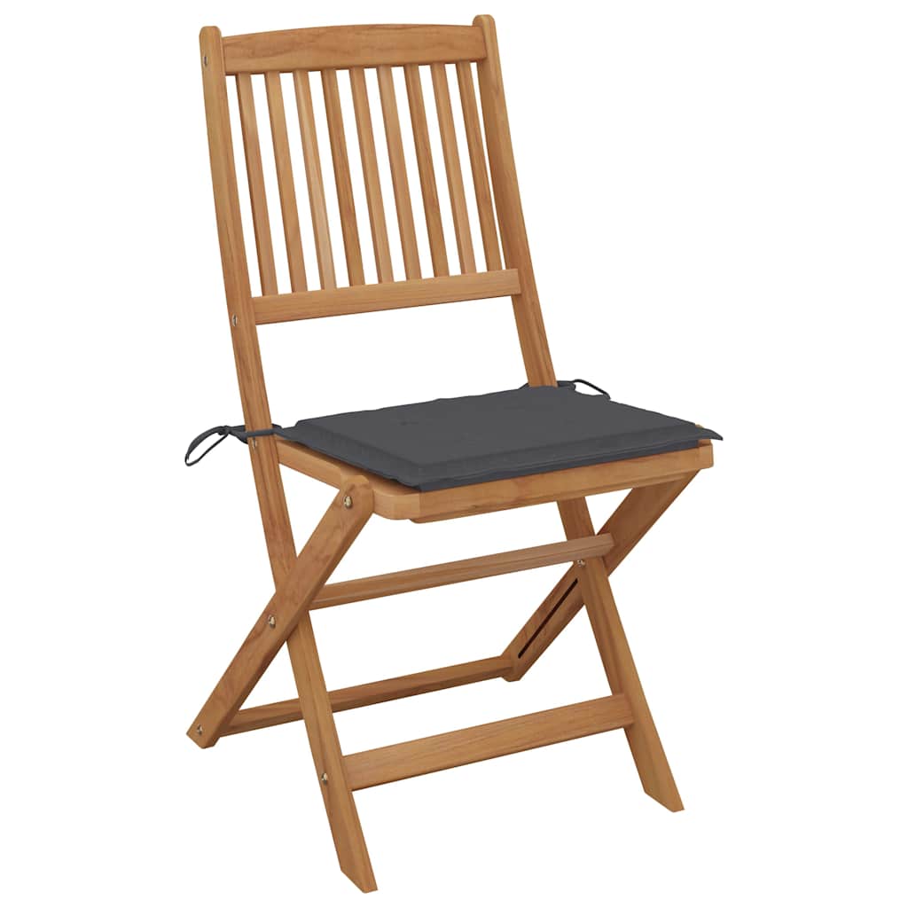 Vidaxl tuinstoelen 2 st inklapbaar met kussens massief acaciahout