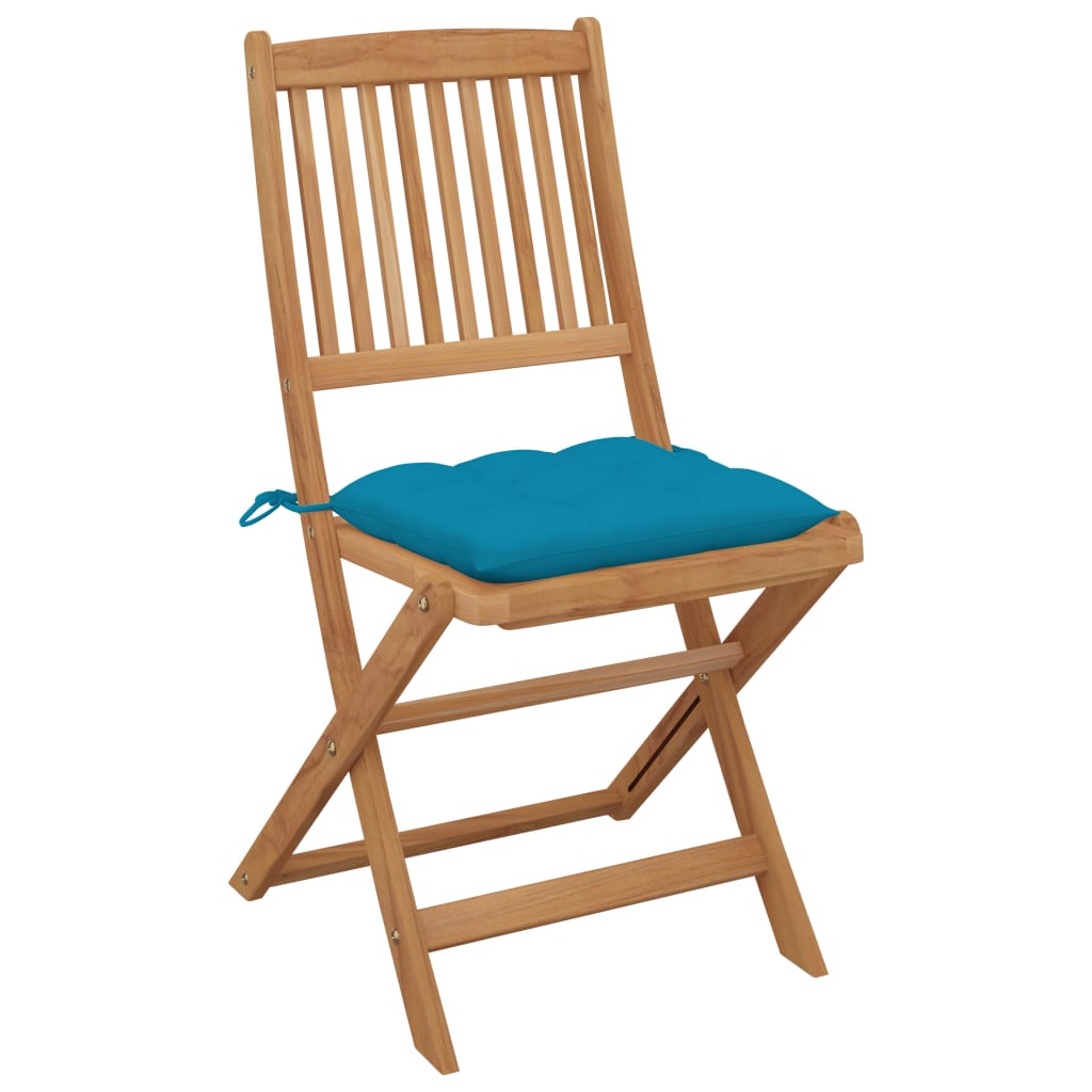 Vidaxl tuinstoelen 4 st inklapbaar met kussens massief acaciahout