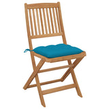 Vidaxl tuinstoelen 4 st inklapbaar met kussens massief acaciahout