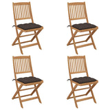 Vidaxl tuinstoelen 4 st inklapbaar met kussens massief acaciahout