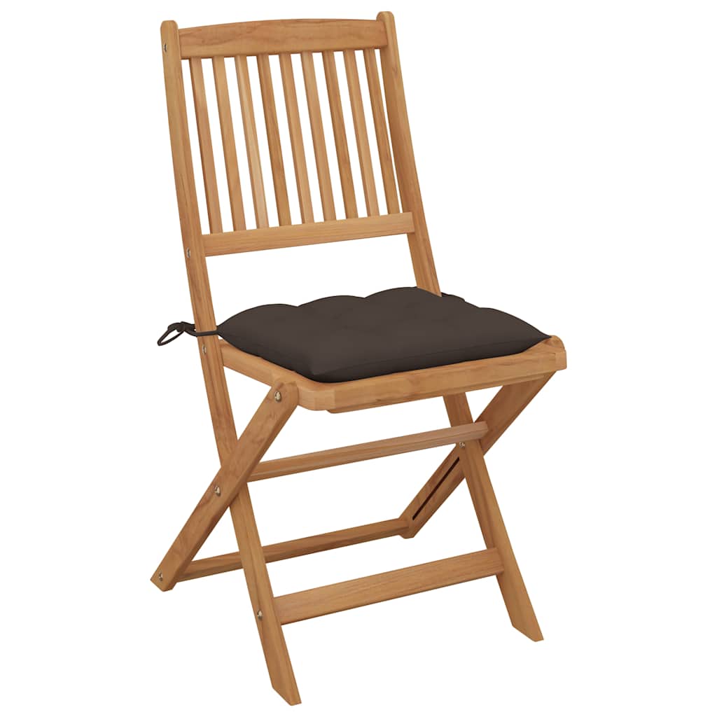 Vidaxl tuinstoelen 4 st inklapbaar met kussens massief acaciahout