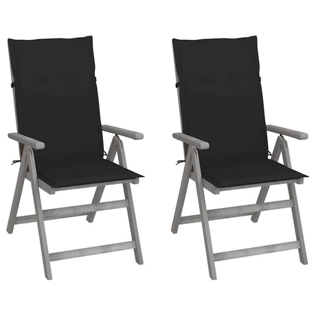 Vidaxl tuinstoelen 2 st verstelbaar met kussens massief acaciahout