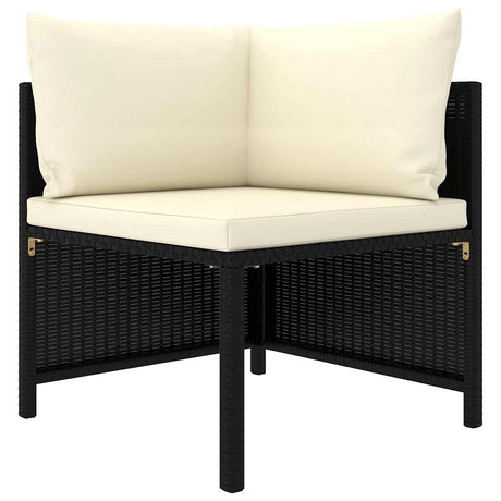 Vidaxl 5-delige loungeset met kussens poly rattan zwart