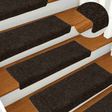 VidaXL Stufenmatten selbstklebend 15 Stück 65x21x4 cm dunkelbraun rechteckiger Rand