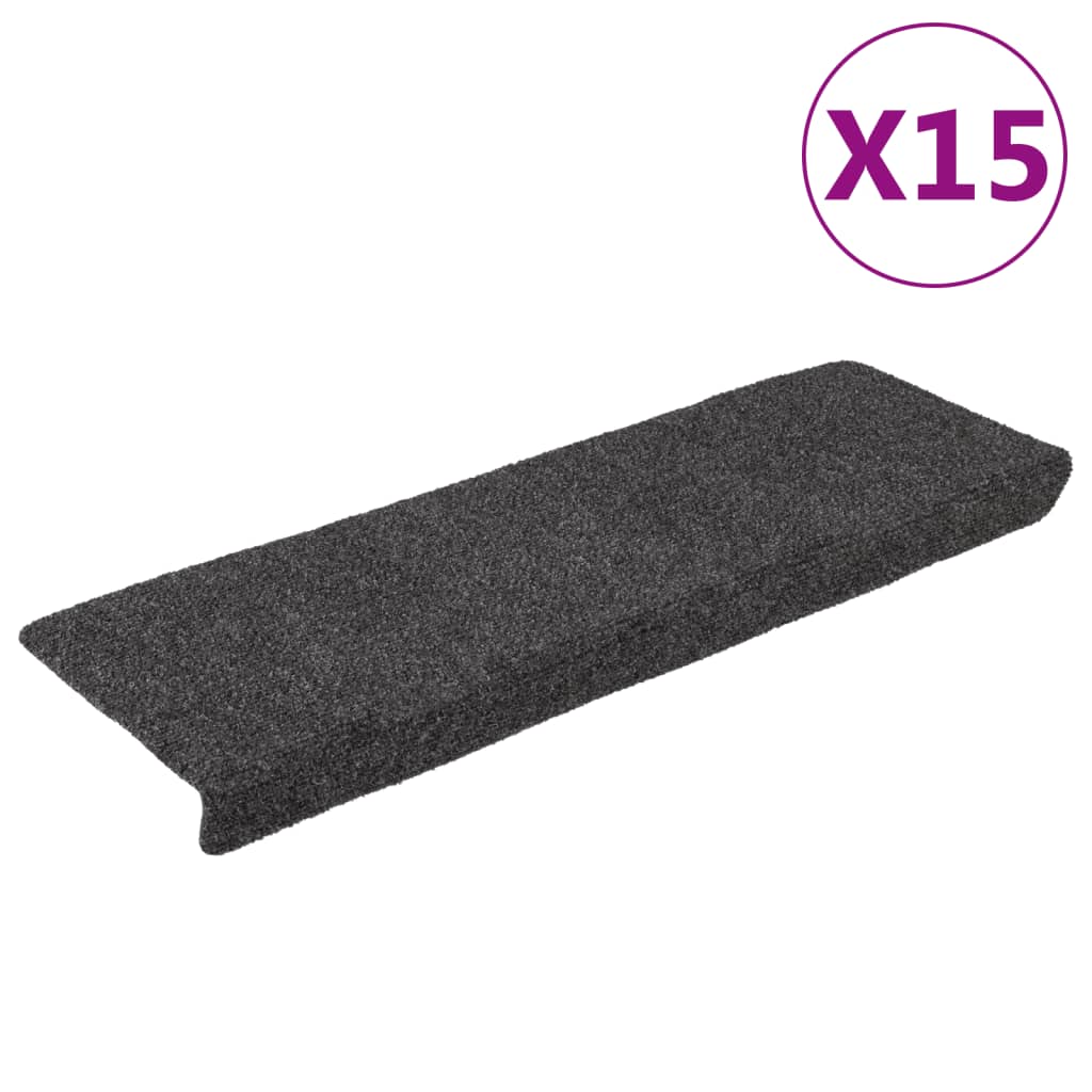 Esteras de escalera de Vidaxl 5 pcs 65x21x4 cm aguja antracita de fieltro