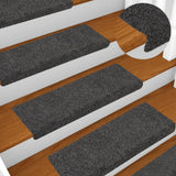 Esteras de escalera de Vidaxl 5 pcs 65x21x4 cm aguja antracita de fieltro