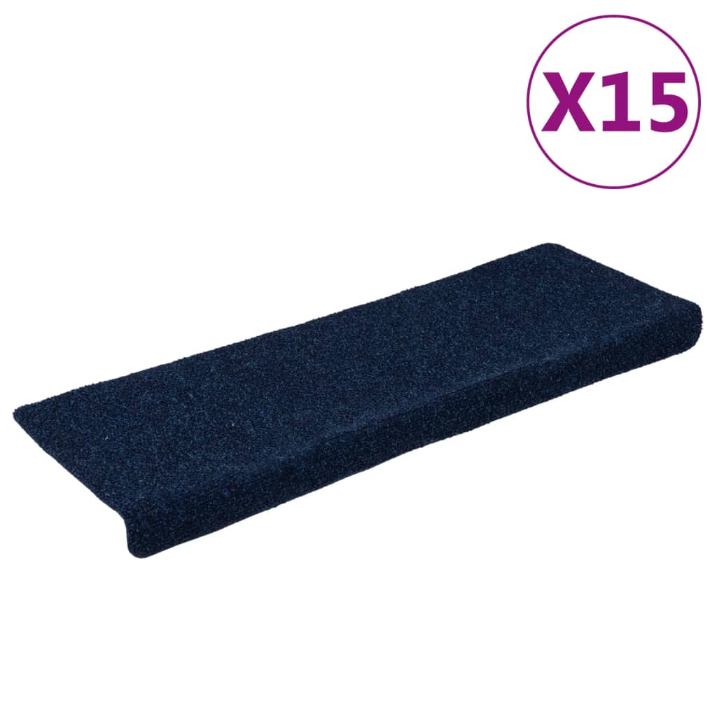 Vidaxl Stair tappetini 15 ST 65x21x4 cm Ago in feltro blu