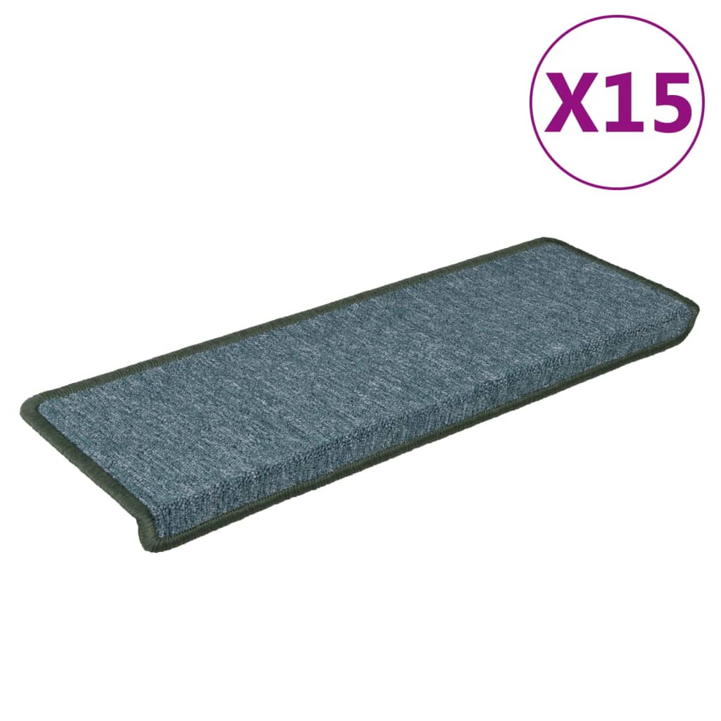 Mattes d'escalier Vidaxl 15 st 65x21x4 cm vert