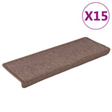 Vidaxl Stair Mats 15 St 65x21x4 cm brun