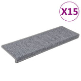 Vidaxl -Treppenmatten 15 ST 65x21x4 cm Weiß und Grau