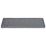 Vidaxl -Treppenmatten 15 ST 65x21x4 cm hellgrau und blau mit rechteckiger Rand