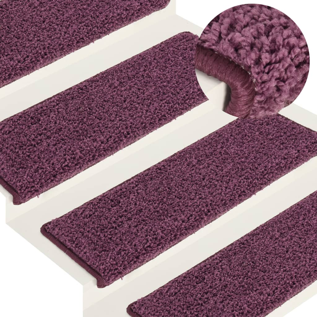 Esteras de escalera de Vidaxl 15 st 65x21x4 cm morado oscuro