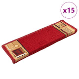 Vidaxl stair mats self -adhesive 15 st 65x21x4 cm red