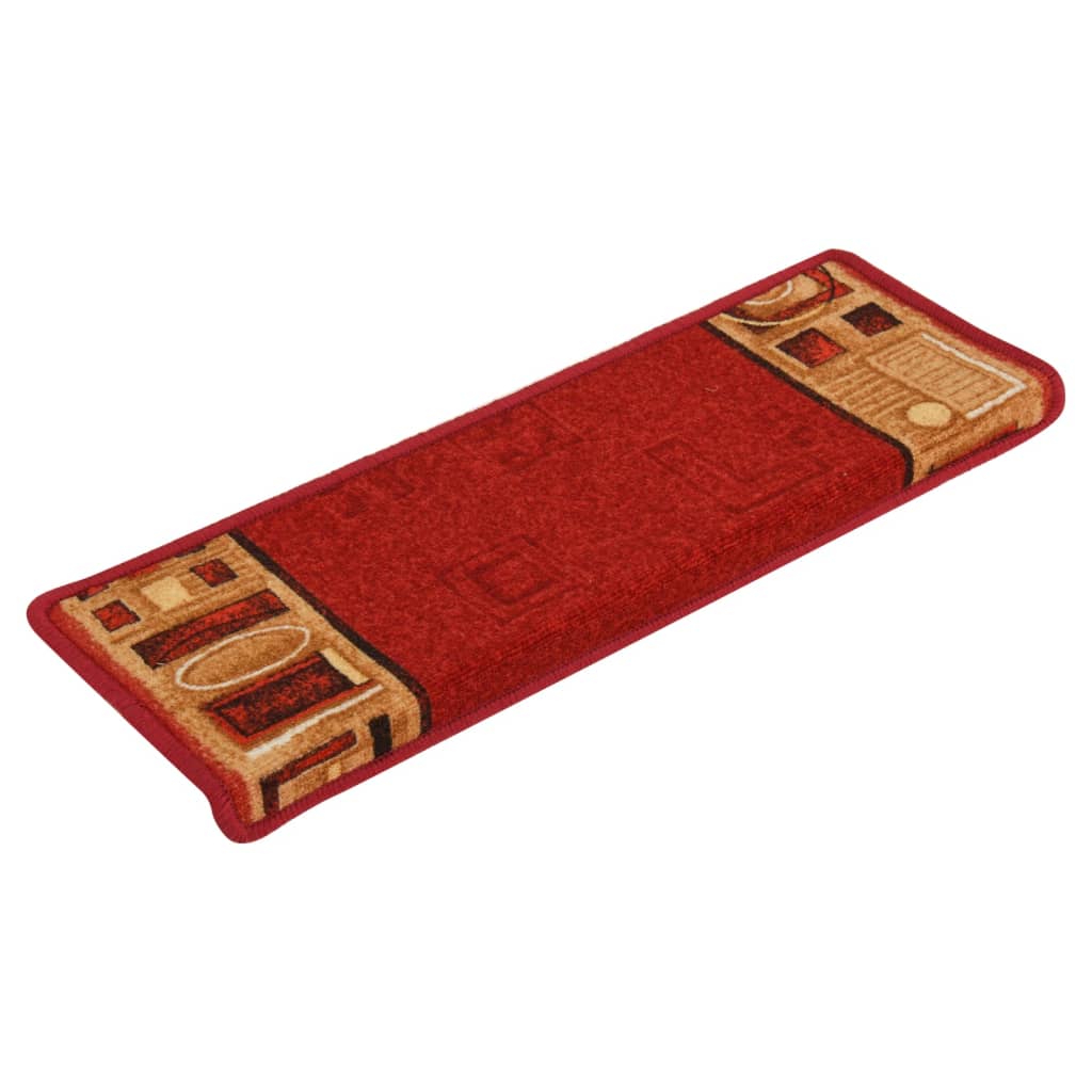 Vidaxl stair mats self -adhesive 15 st 65x21x4 cm red