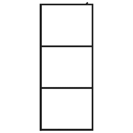 Vidaxl begehete Duschwand transparent 80x195 cm ESG Glas schwarz