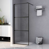Vidaxl begehete Duschwand transparent 80x195 cm ESG Glas schwarz