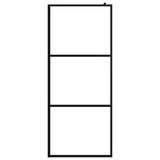 Vidaxl begehete Duschwand transparent 90x195 cm ESG Glas schwarz