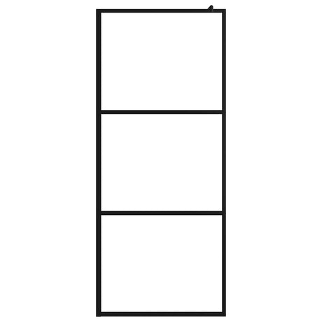 Vidaxl begehete Duschwand transparent 90x195 cm ESG Glas schwarz