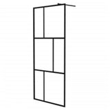 Vidaxl Walk -in Duschwand 90x195 cm gehärtetes Glas schwarz