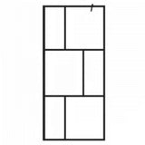 Vidaxl Walk -in Duschwand 90x195 cm gehärtetes Glas schwarz