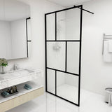 Vidaxl Walk -in Duschwand 100x195 cm terminiertes Glas schwarz