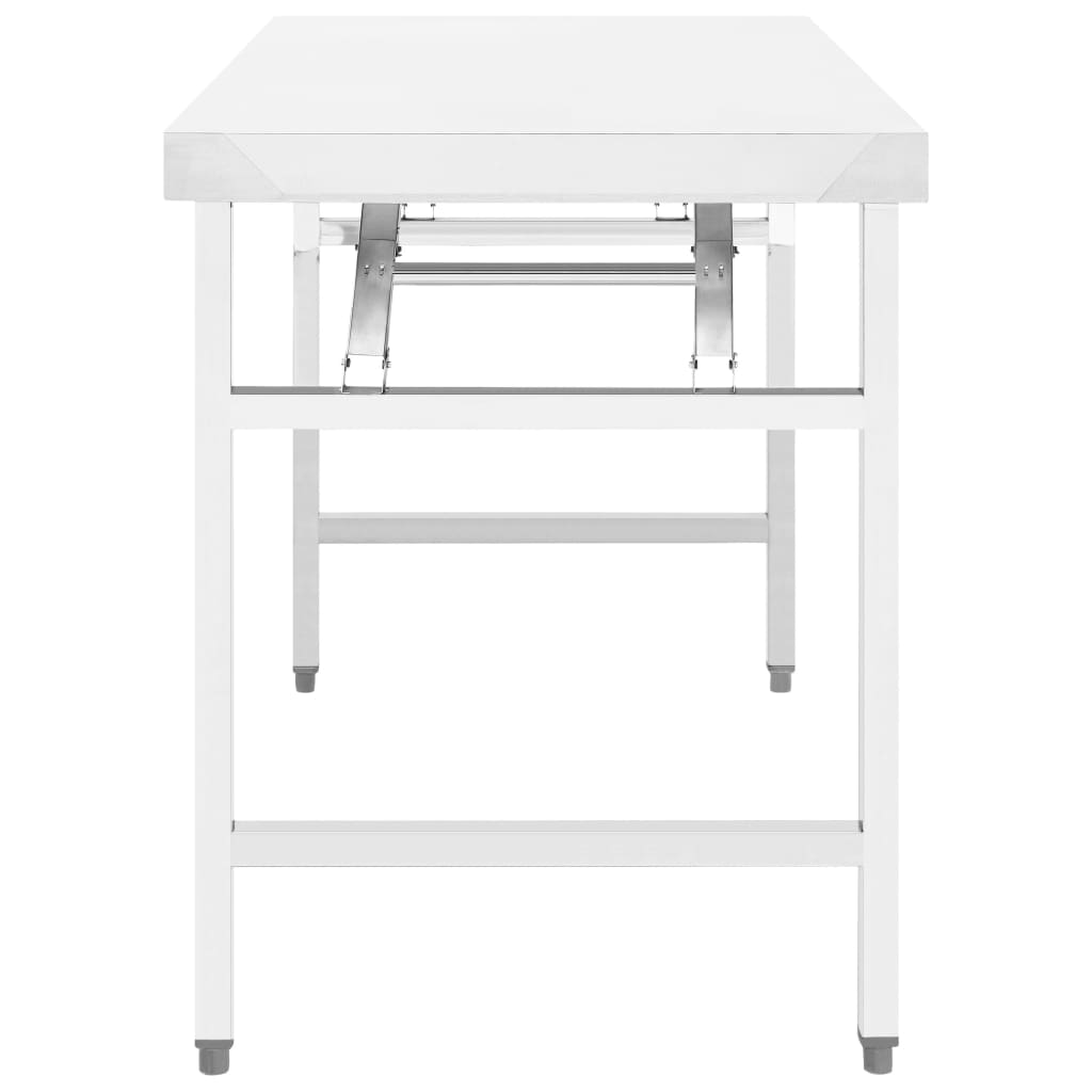 VIDAXL KÜCHTLICHKEIT TABEL COLLAPLIBLE 85X60X80 CM Edelstahl