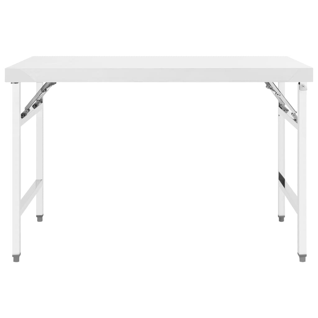 Vidaxl Kitchenwork Table Collapible 120x60x80 cm Rustfritt stål