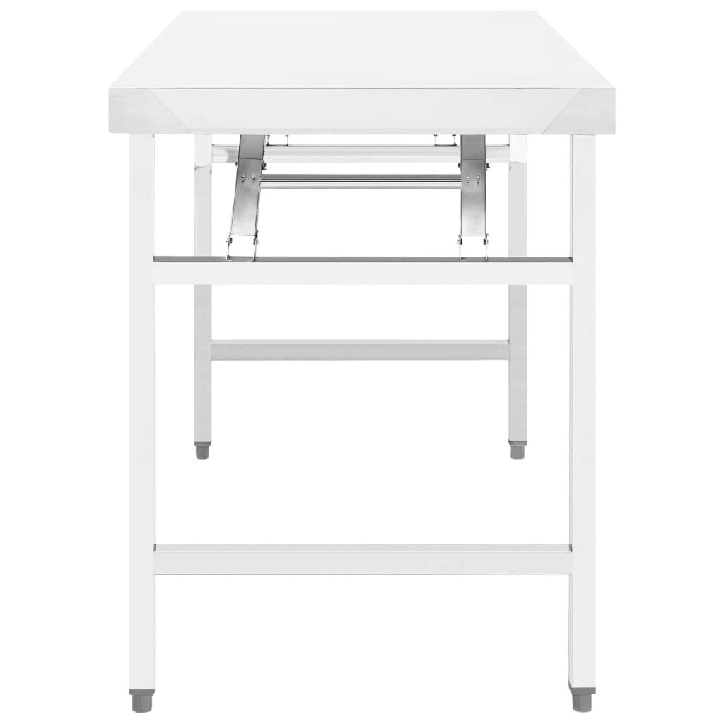 Vidaxl Kitchenwork Table Collapible 120x60x80 cm Rustfritt stål