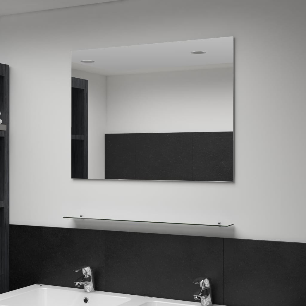 Vidaxl Wall Mirror s policí 80x60 cm ztuhnuté sklo