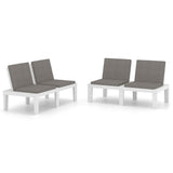 Vidaxl loungebanken 2 st met kussens kunststof wit