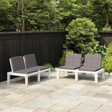 Vidaxl loungebanken 2 st met kussens kunststof wit