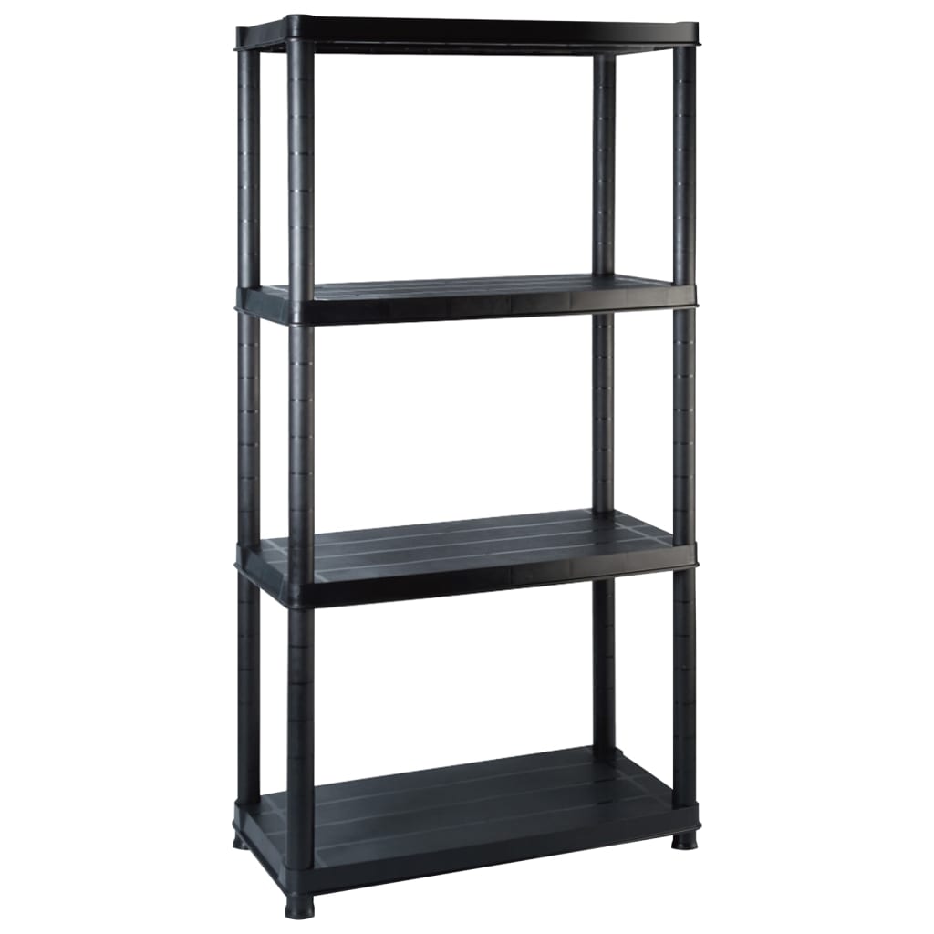 VIDAXL-LAGE RARK 4-Layer 122x30.5x130 cm Kunststoff Schwarz
