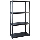 VIDAXL-LAGE RARK 4-Layer 122x30.5x130 cm Kunststoff Schwarz