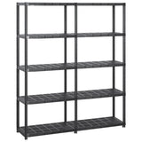 VIDAXL-LAGER RAKE 5-layer 142x38x170 cm Kunststoff schwarz